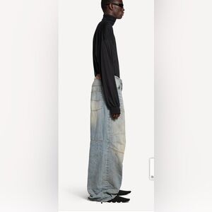 MEN'S BAGGY PANTS IN LIGHT BLUE balenciaga style Relaxed Denim Jeans wide leg 32